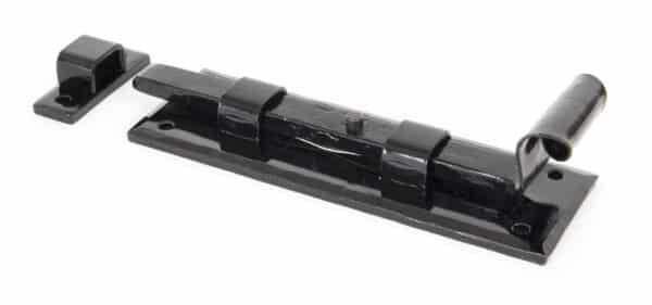 Black 6" Straight Door Bolt 1