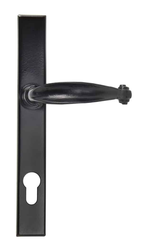 Black Cottage Slimline Lever Espag. Lock Set 1