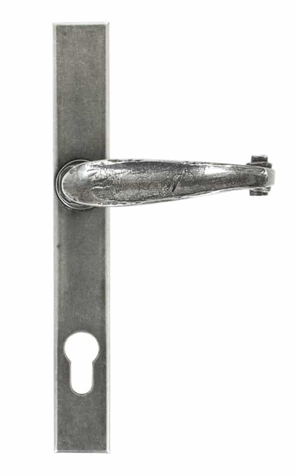 Pewter Cottage Slimline Lever Espag. Lock Set 2