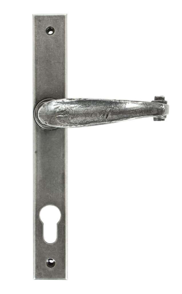 Pewter Cottage Slimline Lever Espag. Lock Set 1