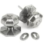 Pewter Large Octagonal Mortice/Rim Knob Set 1