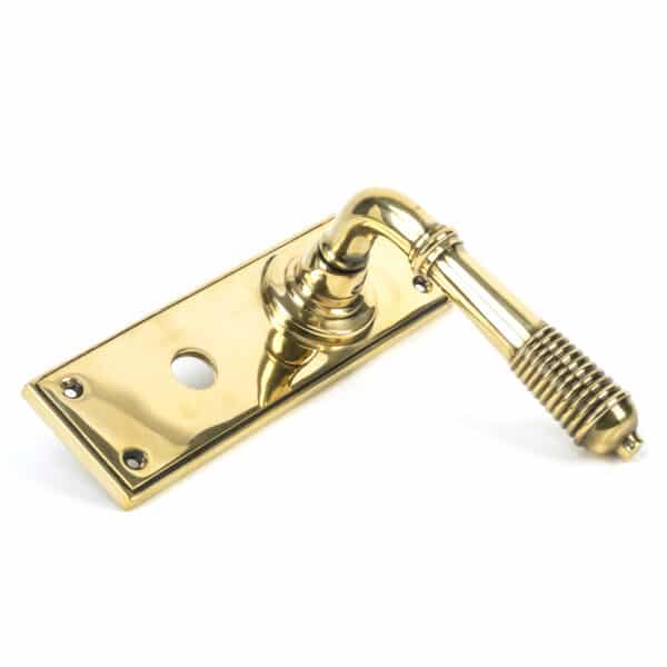 Aged Brass Reeded Lever Bathroom Set 2