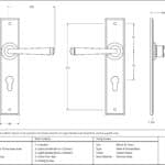 Pewter Large Avon 72mm Centre Euro Lock Set 3