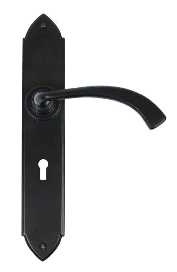 Black Gothic Curved Sprung Lever Lock Set 1