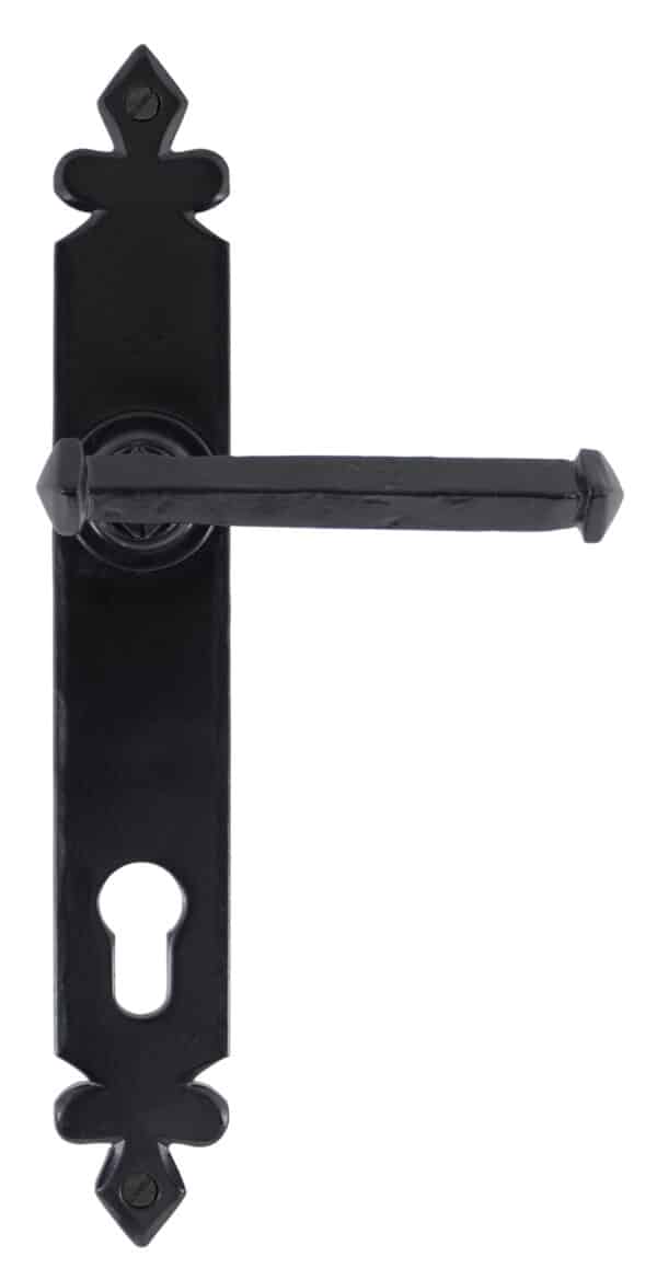 Black Tudor Lever Espag. Lock Set 1