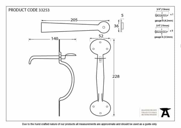 Black Heavy Bean Thumblatch 2