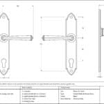 Black Gothic Lever Espag. Lock Set 2