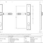 Polished Chrome Reeded Slimline Lever Espag. Lock Set 3