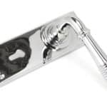 Polished Chrome Reeded Lever Lock Set 2