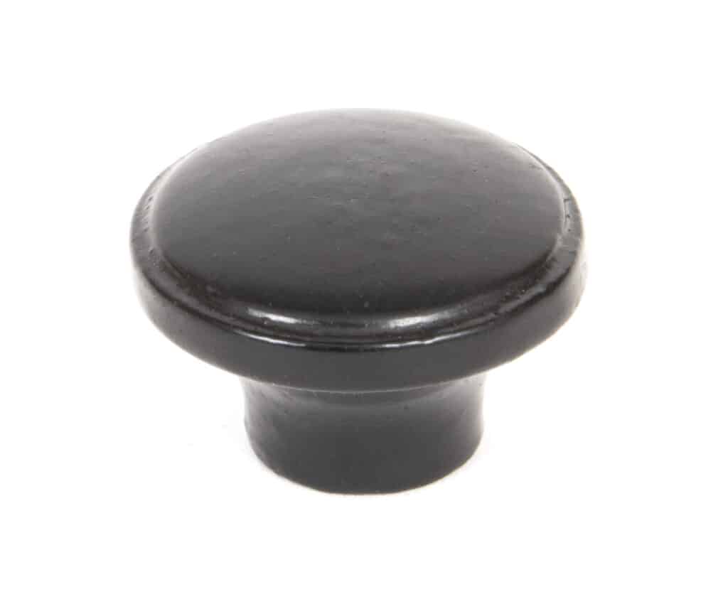 Black Ribbed Cabinet Knob 1