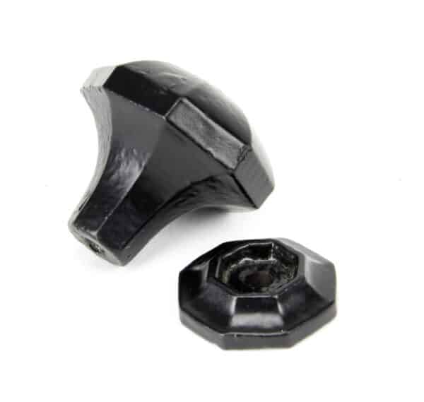 Black Octagonal Cabinet Knob - Small 2