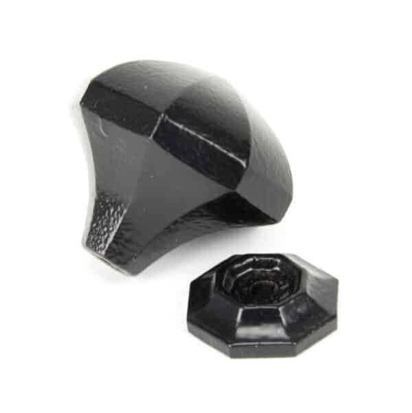 Black Octagonal Cabinet Knob - Large 2