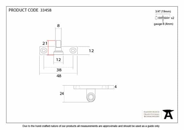 Polished Brass Cranked Stay Pin 3