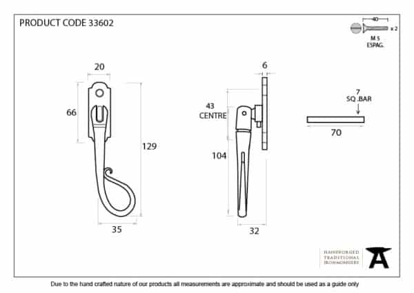 Pewter Shepherd's Crook Espag - RH 2