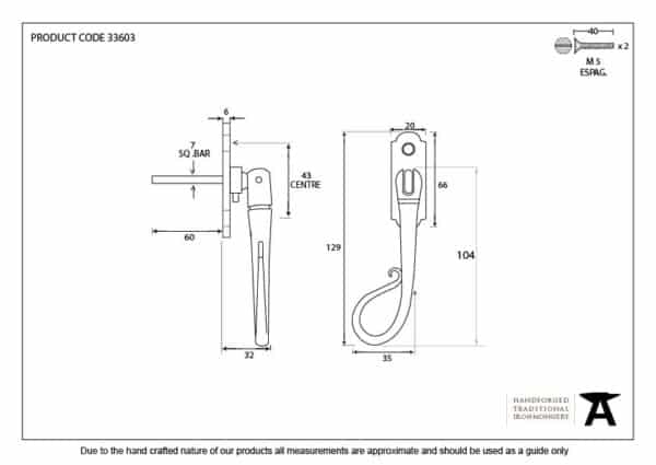 Pewter Shepherd's Crook Espag - LH 2