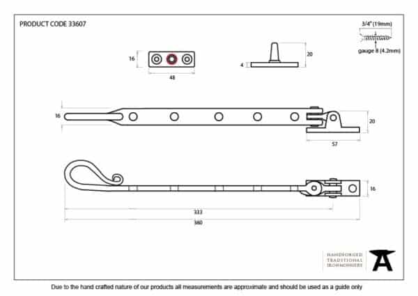 Pewter 12" Shepherd's Crook Stay 2