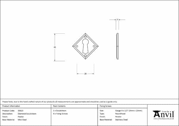 Pewter Diamond Escutcheon 2