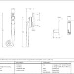 Pewter Locking Night-Vent Monkeytail Fastener - LH 3