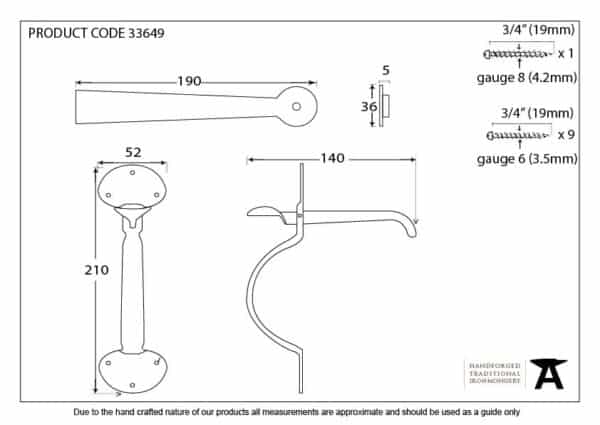 Pewter Medium Bean Thumblatch 3