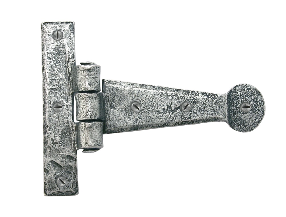 Pewter 4" Penny End T Hinge (pair) 1