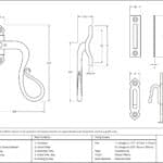 Pewter Locking Shepherd's Crook Fastener - RH 3
