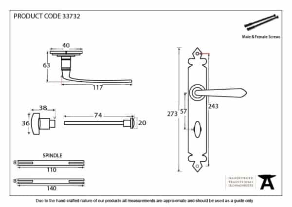 Pewter Cromwell Lever Bathroom Set 2