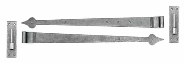 Pewter 35" Hook & Band Hinge - Cranked (pair) 2