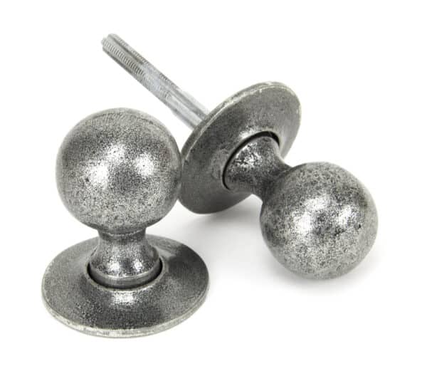 Pewter Round Mortice/Rim Knob Set 2