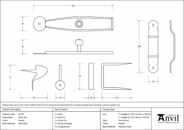 Pewter Latch Set 2