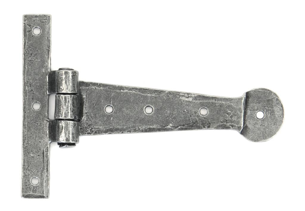 Pewter 6" Penny End T Hinge (pair) 1