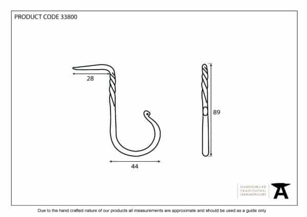 Pewter Cup Hook - Large 2