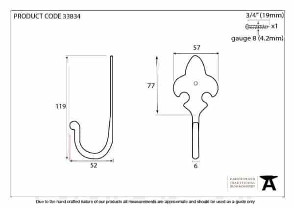 Black Fleur-De-Lys Coat Hook 2