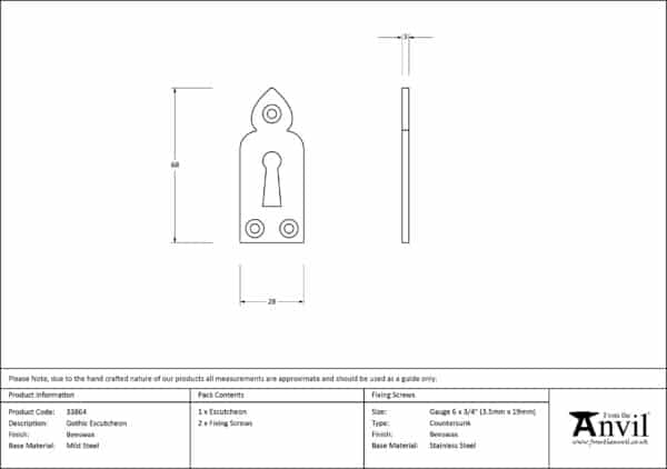 Beeswax Gothic Escutcheon 2