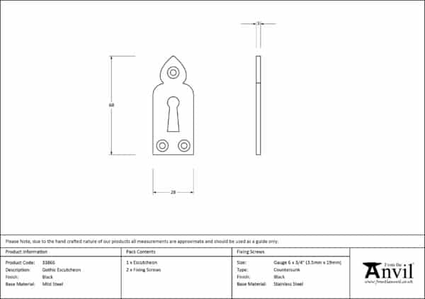 Black Gothic Escutcheon 2