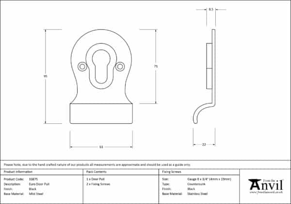 Black Euro Door Pull 3