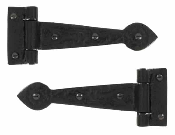 Black Textured 6" Cast T Hinge (pair) 2