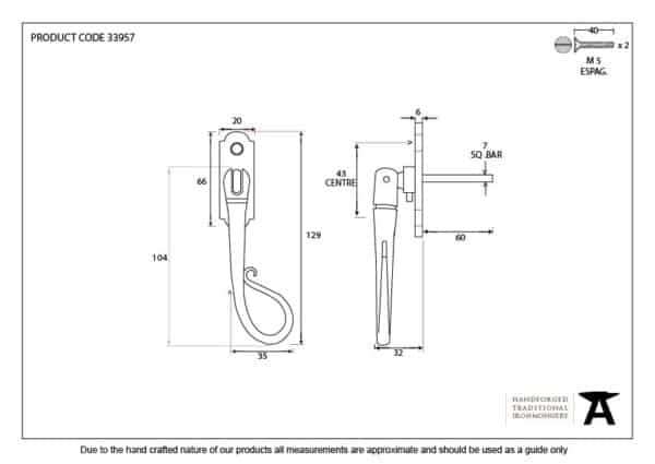 Black Shepherd's Crook Espag - RH 2