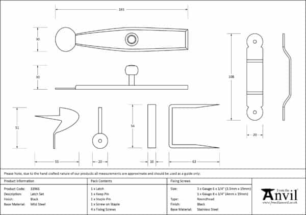 Black Latch Set 3