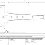 Black 9" Penny End T Hinge (pair) 3