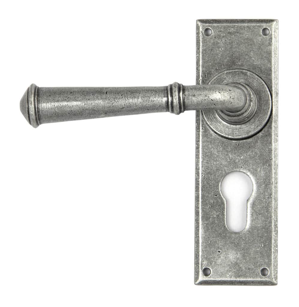 Pewter Regency Lever Euro Lock Set 1