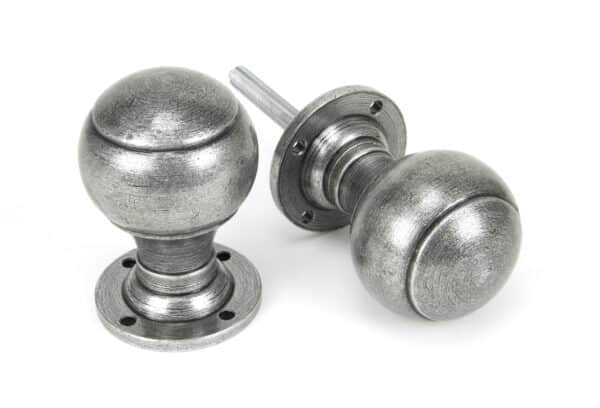 Pewter Regency Mortice/Rim Knob Set 1