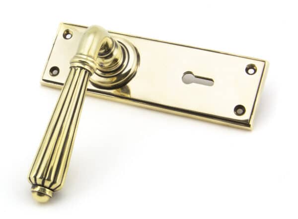 Aged Brass Hinton Lever Lock Set 2