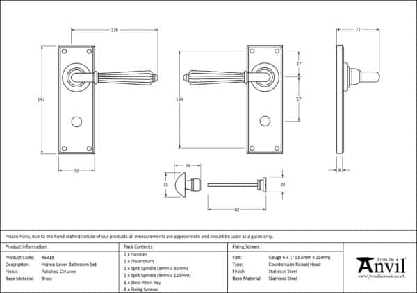 Polished Chrome Hinton Lever Bathroom Set 3