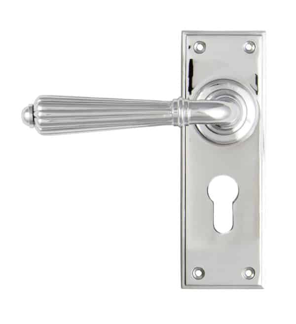 Polished Chrome Hinton Lever Euro Lock Set 1