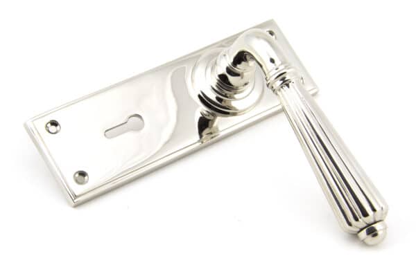 Polished Nickel Hinton Lever Lock Set 2