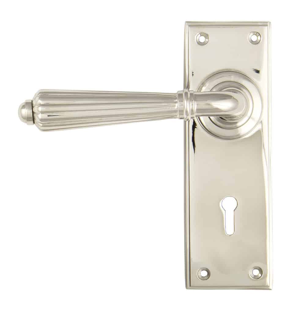 Polished Nickel Hinton Lever Lock Set 1