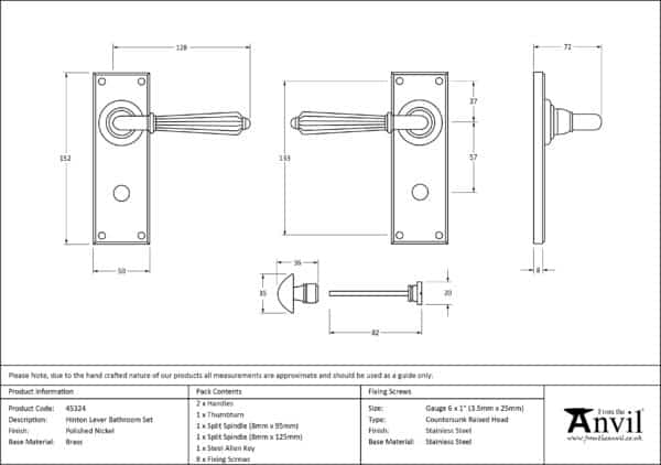 Polished Nickel Hinton Lever Bathroom Set 2