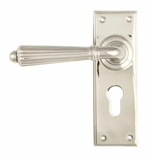 Polished Nickel Hinton Lever Euro Lock Set 1