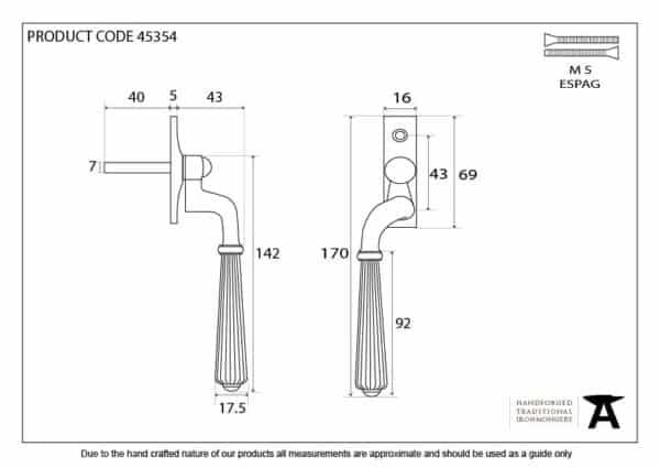 Polished Nickel Hinton Espag - LH 3