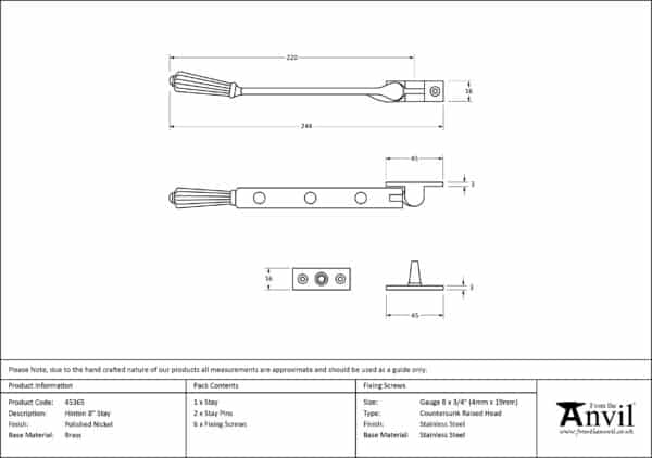 Polished Nickel 8" Hinton Stay 2